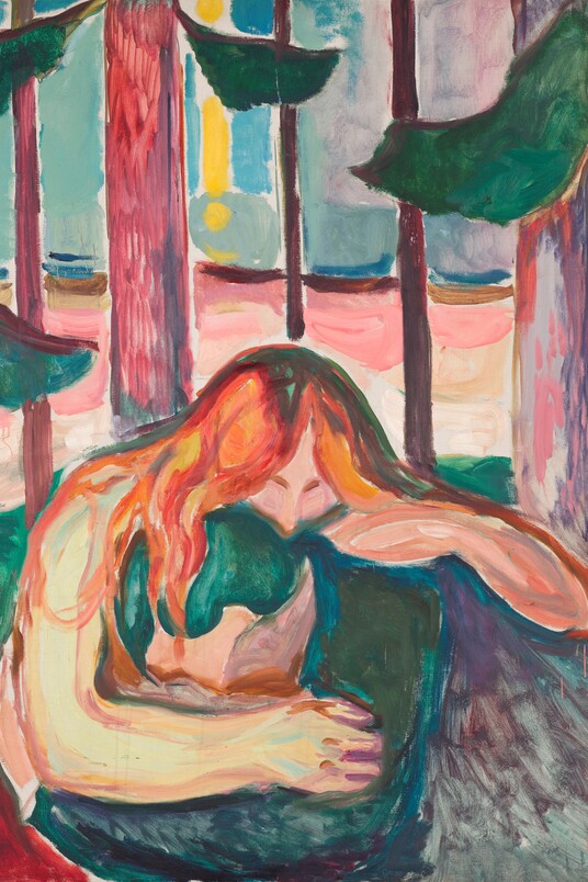 Edvard Munch (1863–1944), Vampir im Wald, 1916–1918, Munchmuseet © Munchmuseet